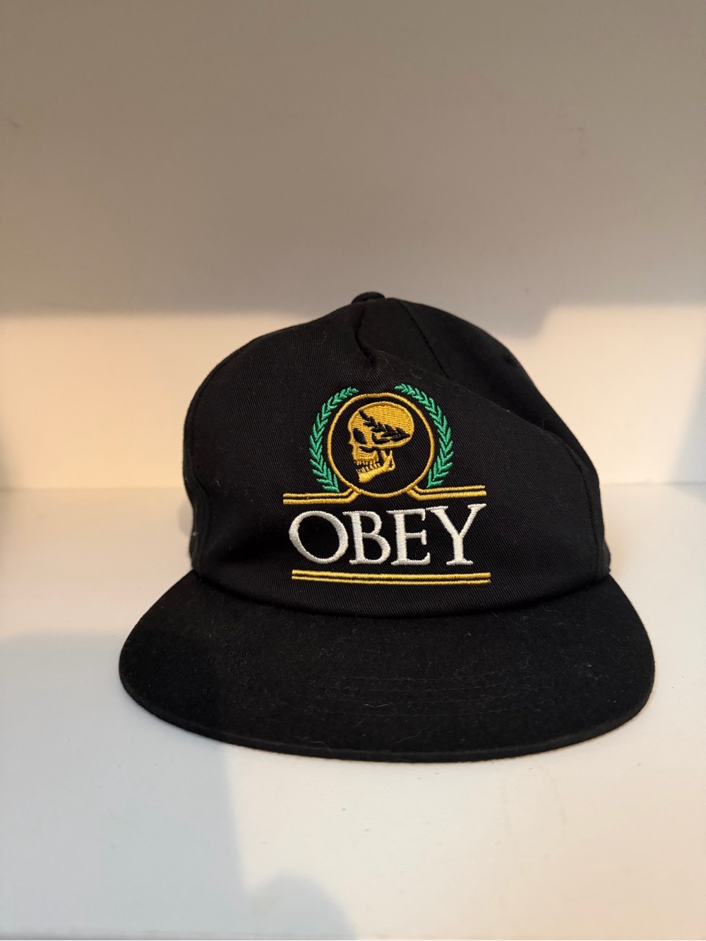 Obey Black and White Mesh-Panel Snapback Hat